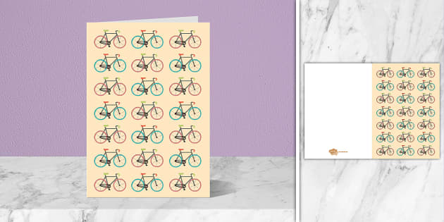 Bicycles Pattern Card | Twinkl Party (teacher made) - Twinkl