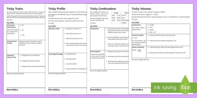 Number Problem-Solving Worksheets | Ks4 Maths | Beyond