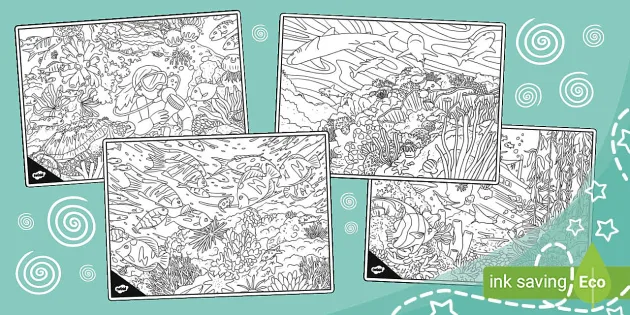 Seas and Oceans Colouring Pages (Ages 5 - 7) (Teacher-Made)