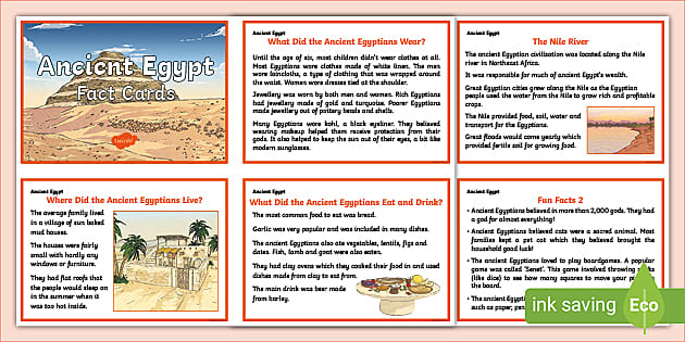 Ancient Egyptian Life Display Fact Cards Teacher Made