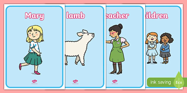 Mary Had a Little Lamb Display Posters.