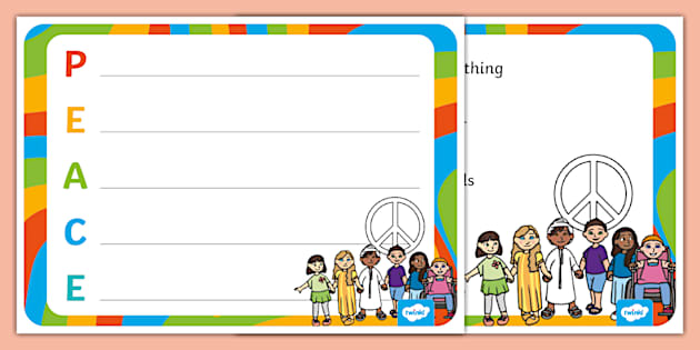 Peace Acrostic Poem Example and Template - KS1 - English