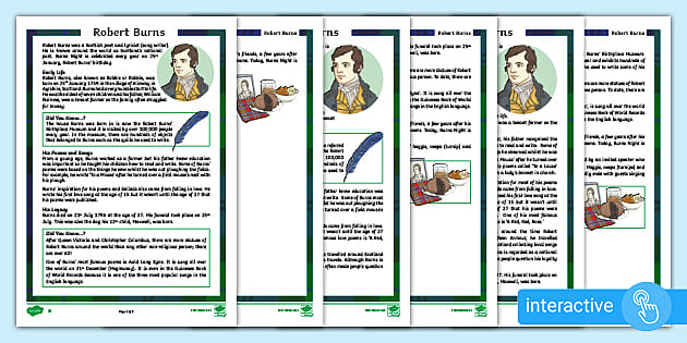 Robert Burns Comprehension Activity CfE Learning Resources, 58% OFF