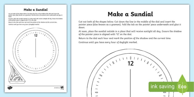 Wooden Milisten 1PC Equatorial Sundial Clock Educational Desktop Sundial Clock DIY Teaching Aid Clock for Students Boys Kids Children 
