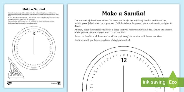 How To Make A Sundial Clock Clock Craft Activity KS1