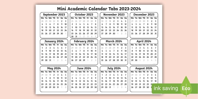 2024 October Calendar Hindi And English Online Light The World 2024   T C 8324 Mini Academic Tabs 2023 2024 Calendar Ver 2 