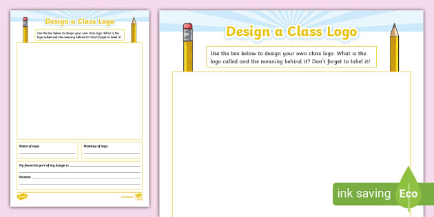 Design a Class Logo Worksheet (teacher made) - Twinkl