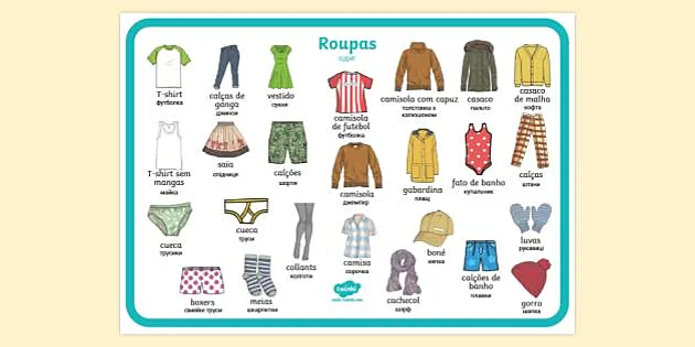 Vocabulário de roupa em inglês