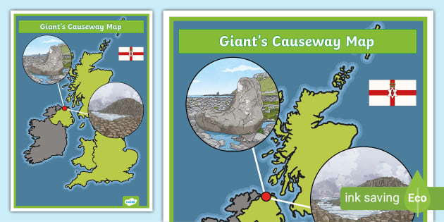 Giant s Causeway Map Display Poster