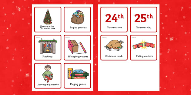 Christmas Visual Timetable (teacher made) - Twinkl