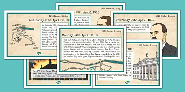 1916 Easter Rising Timeline Sheets 5th 6th Class Sese