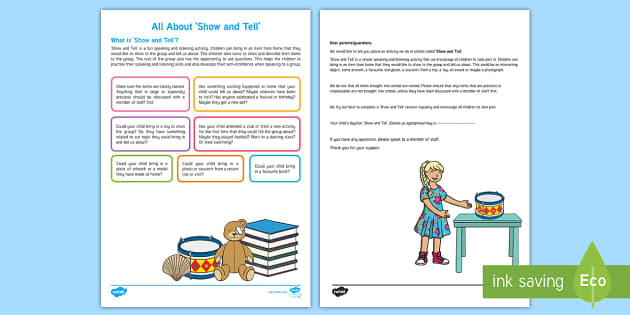 Editable 'Show and Tell' Letter and Guide for Parents