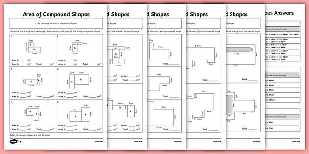 Compound Shapes Area Worksheets | Maths | Teacher-Made