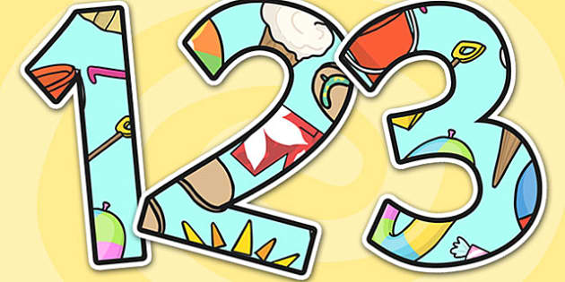 FREE! - Summer Themed A4 Display Numbers (Teacher-Made)