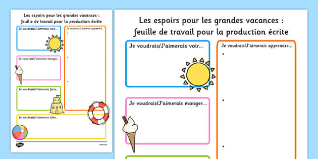 summer holiday homework in french