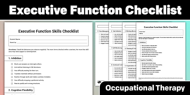 Executive Function Behavior Checklist for Teachers and Parents
