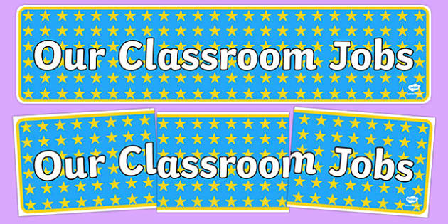 classroom jobs sign