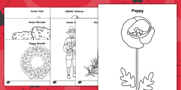 Anzac Day Colouring Sheets (teacher made) - Twinkl