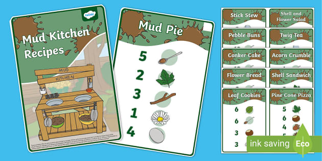 Mud Kitchen Recipe Cards | Mud Kitchen Recipes | Twinkl