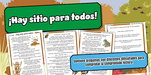 Actividad de comprensión lectora: ¡Hay sitio para todos!