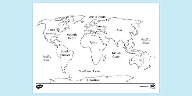 map of the world for kids coloring pages