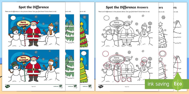spot the difference for kids with answers