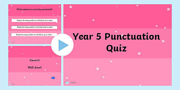 Punctuation For Class 4 Powerpoint Quiz