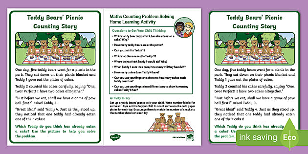 Maths Problem Solving Story Teddy Bear Picnic Home Learning