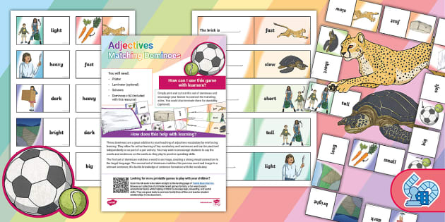 Adjectives Matching Dominoes Game for Learners of EAL