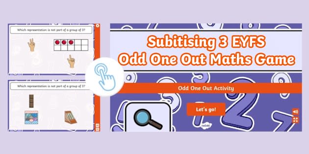 👉 Subitising 3 EYFS Odd One Out Maths Game (teacher made)