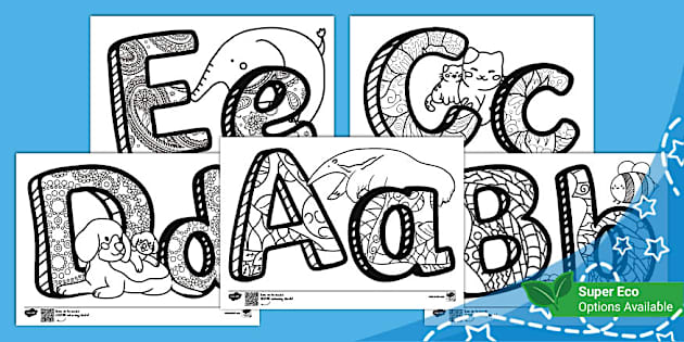 Alphabet Mindfulness Colouring Pages (teacher made) - Twinkl