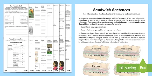 year 5 using brackets in writing worksheets teacher made