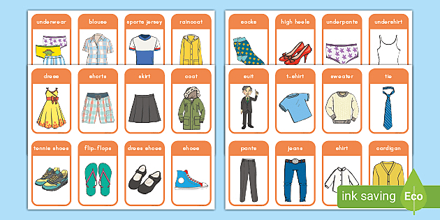 Clothes Flash Cards (Teacher-Made) - Twinkl