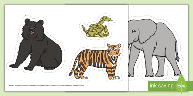 Jungle Story Stick Puppets, Jungle Characters (teacher made)