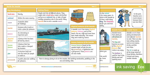 Geography Knowledge Organiser: Beside The Seaside Y2