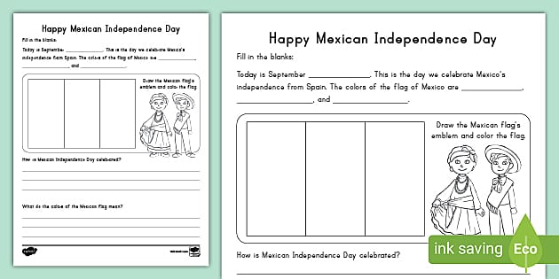 Mexican Independence Day Flag and Writing Project Mexico