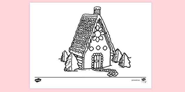 Gingerbread Cottage Colouring Sheet | Colouring Sheets