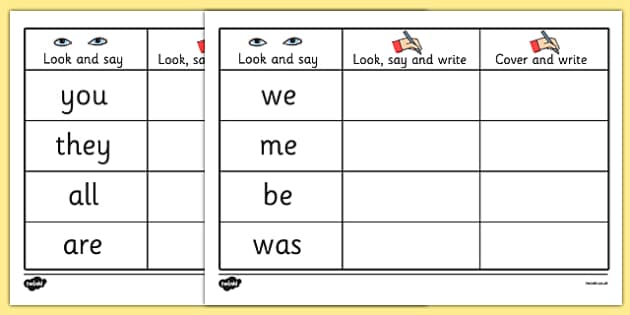 tricky words on writing practice worksheets trick worksheet