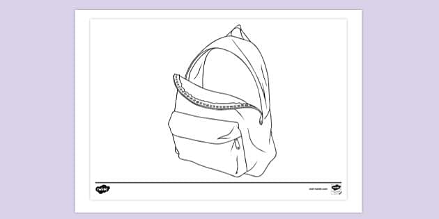 Easy Backpack Coloring Page - Free Printable Coloring Pages for Kids