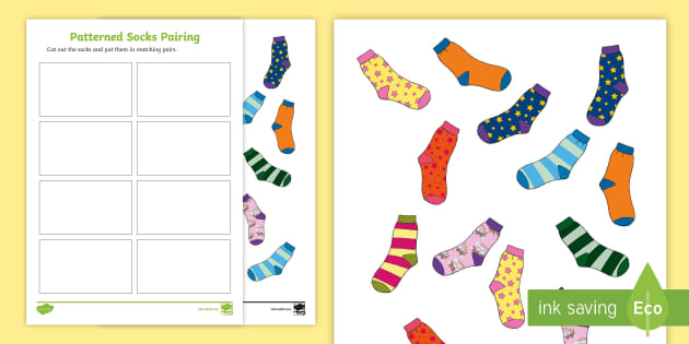 Patterned Socks Pairing Activity (teacher made) - Twinkl