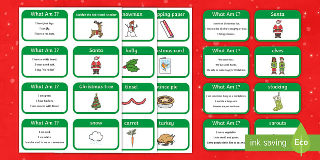 Name Five Christmas Challenge Cards (Teacher-Made) - Twinkl