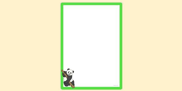 Simple Blank Giant Panda Page Border | Twinkl (teacher made)