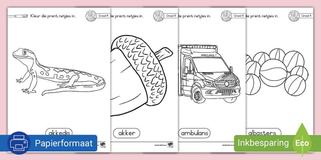 Graad R Inkleurprente A-Klank (teacher made) - Twinkl