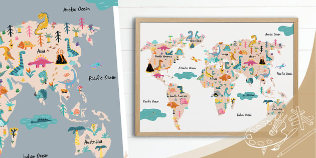 Mappa del mondo Poster (Teacher-Made) - Twinkl