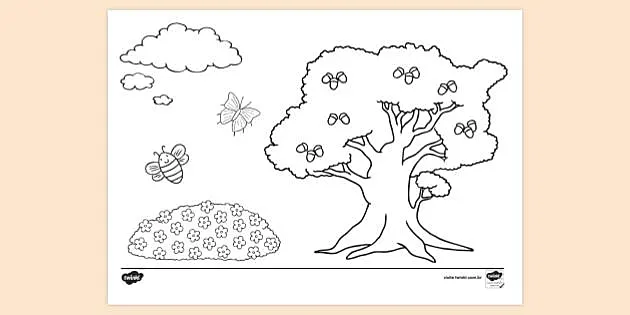 Desenhos de Árvores para colorir, jogos de pintar e imprimir