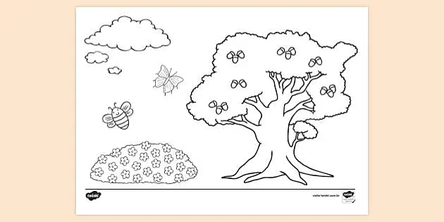 Desenhos para Colorir: Desenho de árvore para colorir.