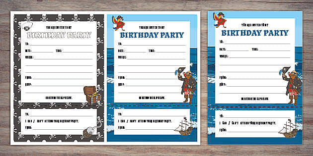 pirate birthday party invitations