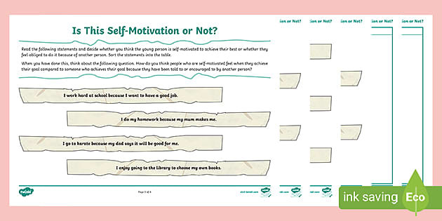 Is This Self-Motivation or Not? Worksheet (teacher made)