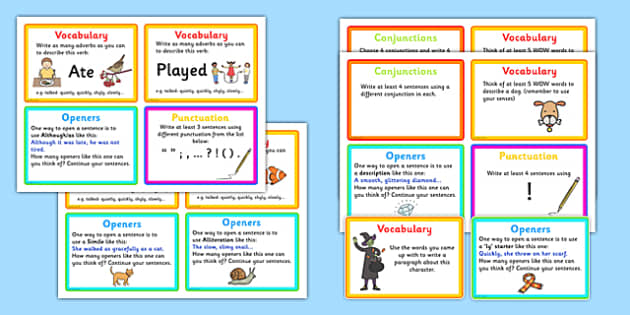 VCOP Challenge Activity Cards (nauczyciel wykonał) - Twinkl