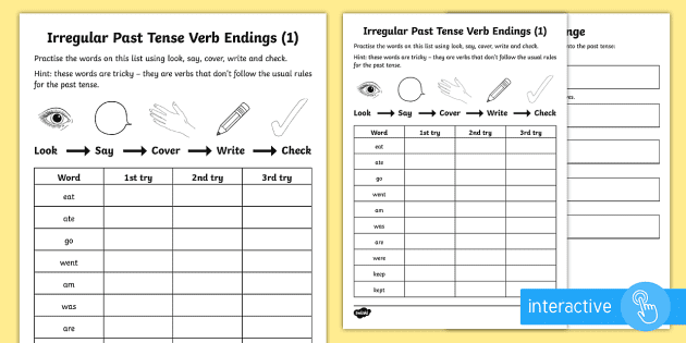 year 2 spelling practice irregular past tense verb endings 1 worksheet